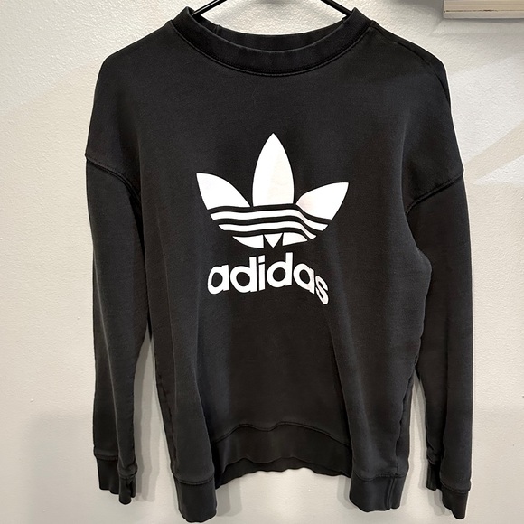 Adidas Trefoil Oversized Crewneck Sweatshirt in Black (Small) - Picture 4 of 7